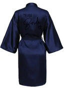 Wedding Party Team Bride Robe With Black Letters Kimono Satin Pajamas Bridesmaid Bathrobe SP003 - BUY ABROAD NOW