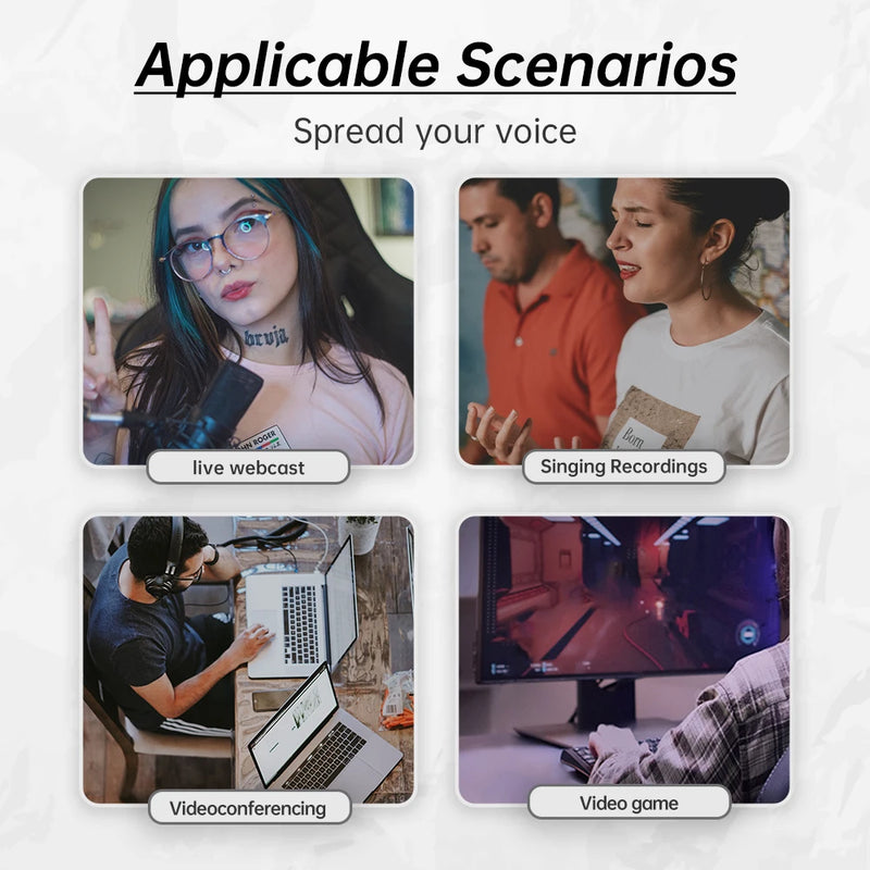Microphone,Condenser Podcast Microphone with Plug&Play,One-Click Mute,for PC,Mac,PS4,Recording,Live,YouTube.- EALSEM 765 766 USB