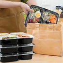 10 Sets Disposable Food Boxes with Lids Microwave Food Storage Boxes Kitchen Refrigerator Storage Containers Durable Stackable