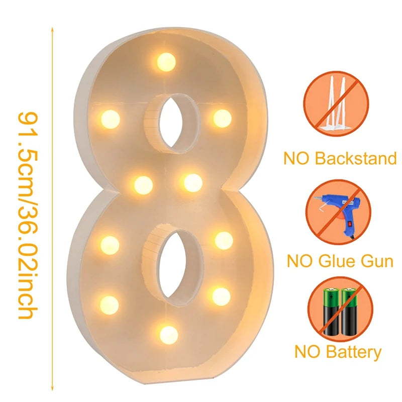 Giant LED Lighted Birthday Number Figure for Decoration