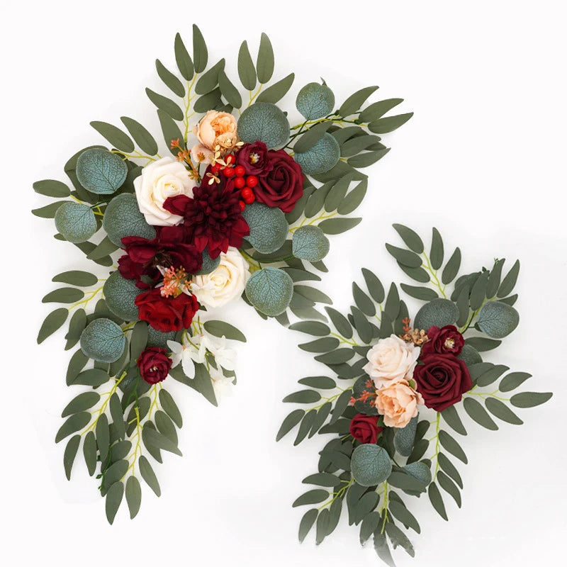 Yannew Artificial Flower Arch Kit for Wedding, Eucalyptus Garland.