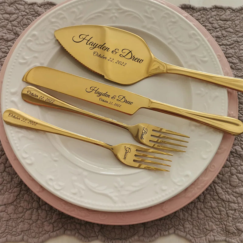 Personalized Wedding Cake Cutting Set, Custom Engraved Gifts,