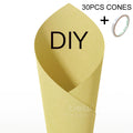 Personalized wedding confetti cones with names and date,