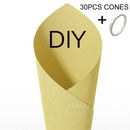 Personalized wedding confetti cones with names and date,