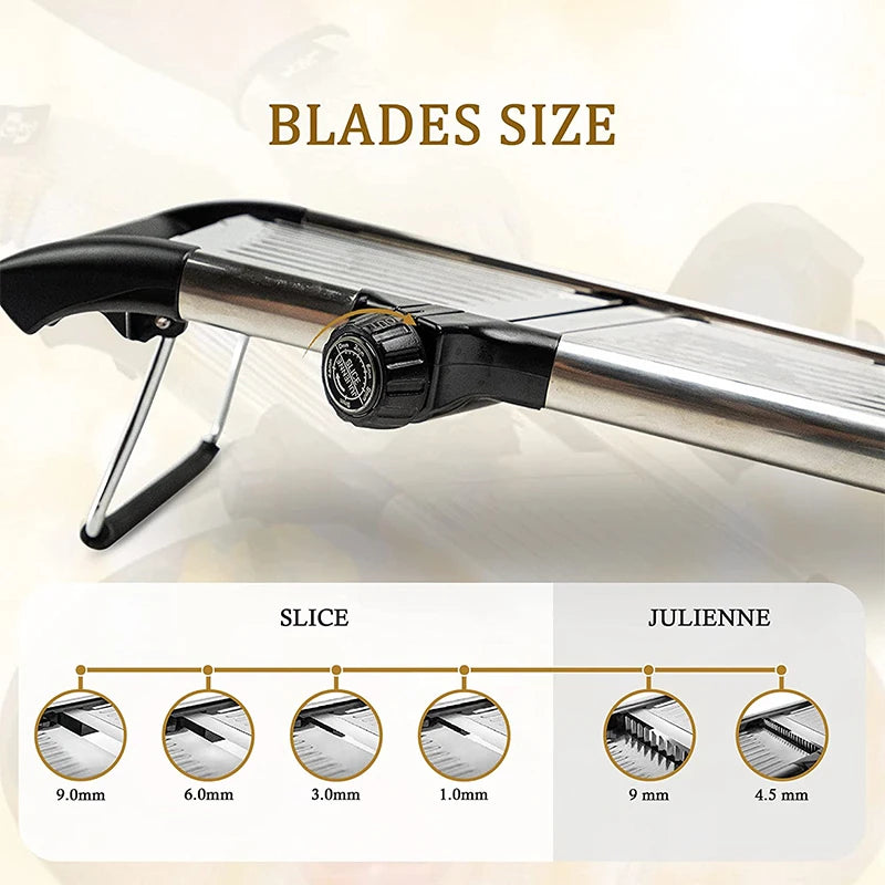 Adjustable Mandoline, Stainless Steel Vegetable Slicer.