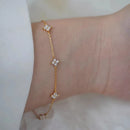 New Stainless Steel Zircon Necklaces for Women 18K Gold Plated Four Leaf Grass Collar Chain Necklace Luxury Jewelry Gift