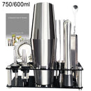 Boston Cocktail Shaker Bar Tools Wine Mixer Set Bartender Cocktail Shaker Tool Kit with Holder. - 13-22Pcs 750ml 600ml