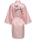 Wedding Party Team Bride Robe With Black Letters Kimono Satin Pajamas Bridesmaid Bathrobe SP003 - BUY ABROAD NOW