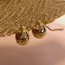 Stainless Steel Smooth Star Zircon Hoop Earrings for Women Girls Metal Chunky Ear  Buckle Jewelry Accessories Gift
