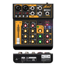 Debra Mini 6 6-Channel Audio Mixer DJ Console with Bluetooth 5.0 OTG Reverb 48V Sound Card for PC Recording, Webcasting