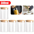 5pcs Glass Storage Jars with Airtight Lid Kitchen Storage Bottles Jars Sealed Container Food Pots for Grains,Sugar,Coffee,Tea