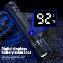 High Strong Power Led Flashlights 2000LM Tactical Torch with Display Light USB Charging Camping Fishing Emergency Zoom Lantern - BUY ABROAD NOW