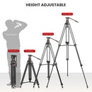 Professional Video Tripod Stand 74'' Metal Heavy Duty Panorama Head 3Section Load 22lb/10kg for DSLR Camera Camcorder. - EVUMO DF6
