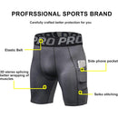 Men's Gym Shorts with Pockets, Workout Compression Tights