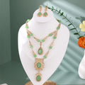 Moroccan Wedding Dress Jewelry Handmade Red Blue Gemstone Necklace Earrings Gold-Plated Kaftan Bridal Accessories