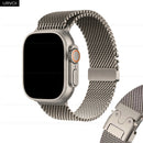 URVOI Band for Apple Watch Ultra 3 2 Series 11 10 9 8 SE stainless steel mesh strap for iWatch secure parachute buckle 46 49mm
