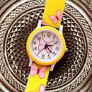 Lovely Girls Watches Butterfly Printing Silicone Candy Jelly Quartz Watches for Kids Children Girls Students Party Gifts Clock