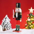 30CM Nutcracker Wooden Soldier Doll Puppet Creative Craft Holiday Christmas Gift Desktop Ornament New Year Home Decoration