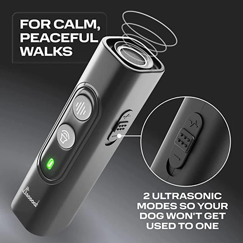 Ultrasonic Pet Dog Repeller Anti Barking Stop Bark Training Device High Power Dog Training Repellents With USB Rechargeable - ABQP