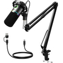 Dynamic Microphone XLR/USB Dual mode Dynamic Mic Podcast Mic with Maonolink Software and Gain Knob for Recording. - Maono PD200XS