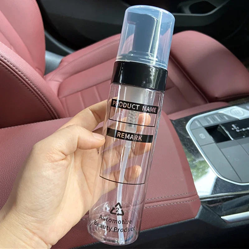 Foaming Bottle Car Interior, Press Head Wash Shampoo Container Dilution Refill Bottles Portable Dispenser Bottle. 200ML PET