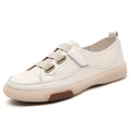 Jogging Casual Shoes Cow Leather Soft Sole Slip-on Flat Loafers Ladies Sneakers Breathable Walking Trainers