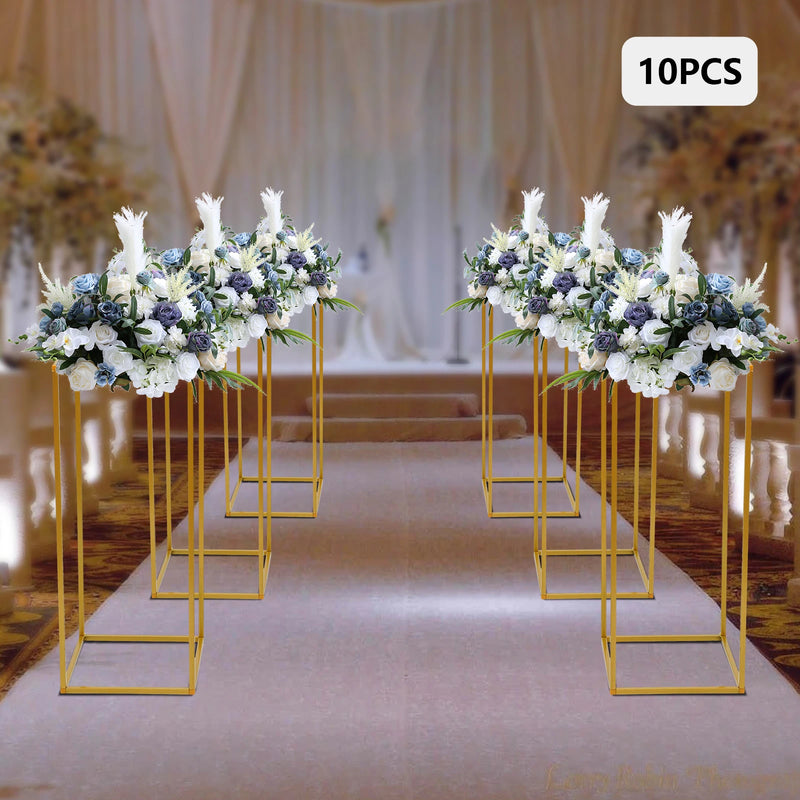 Tall metal gold wedding flower stand for decoration