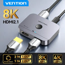 Vention HDMI 2.1 Splitter 8K 60Hz 4K120Hz Bi-Direction 2 in 1 out for TV Xiaomi Xbox PS4 5 HDMI-compatible Monitor HDMI Switcher