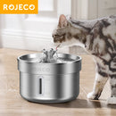 ROJECO Stainless Steel Pet Drinking Fountain Automatic Cat Water Fountain Smart Pet Water Dispenser for Dog Cat Drinking Supply