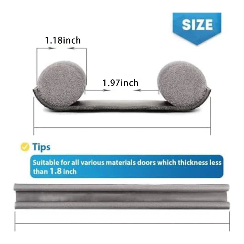 Door Bottom Seal Strip Flexible Wind Noise Reduction Stopper Under Door Blocker Anti Collision Dustproof Soundproof Strips. - 93cm