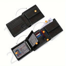 Men's Wallet RFID Anti-Theft Brush Loose Leaf Three Fold Wallet Large Capacity With Zero Money Bag Credit Card Bag. - YATBEST