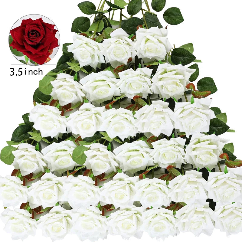 Bouquet of real-looking artificial silk roses for centerpieces