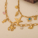 GIOIO Stainless Steel Starfish Seashell Bracelet Gold-Plated Pendant Bracelets For Women Jewelry Waterproof Trendy Jewelry Gift