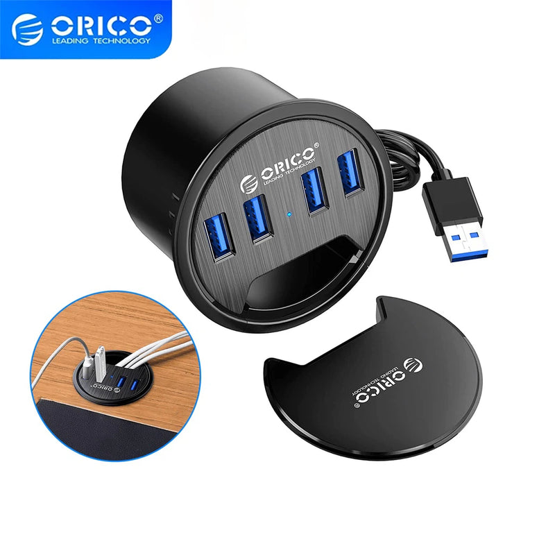 ORICO Desk Grommet USB 3.0 Hub Sound Card Type C Splitter SD TF Dock Station Headphone Mic Audio Interface for Laptop usb hub