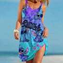 Women's Beach Dresses Disney-Mickey Minnie Dresses for Women 2025. Summer Fashion Sling Print Sexy Skinny Seaside Casual Oversize