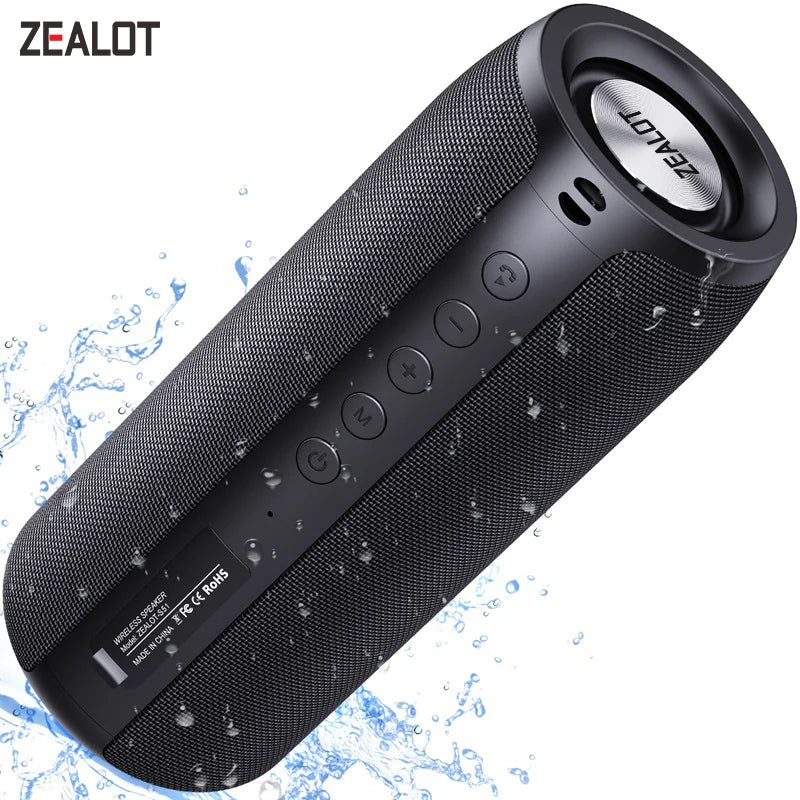 ZEALOT-S51 Powerful Bluetooth Speaker Bass Wireless Speakers Subwoofer Waterproof Sound Box Support TF, TWS, USB Flash Drive