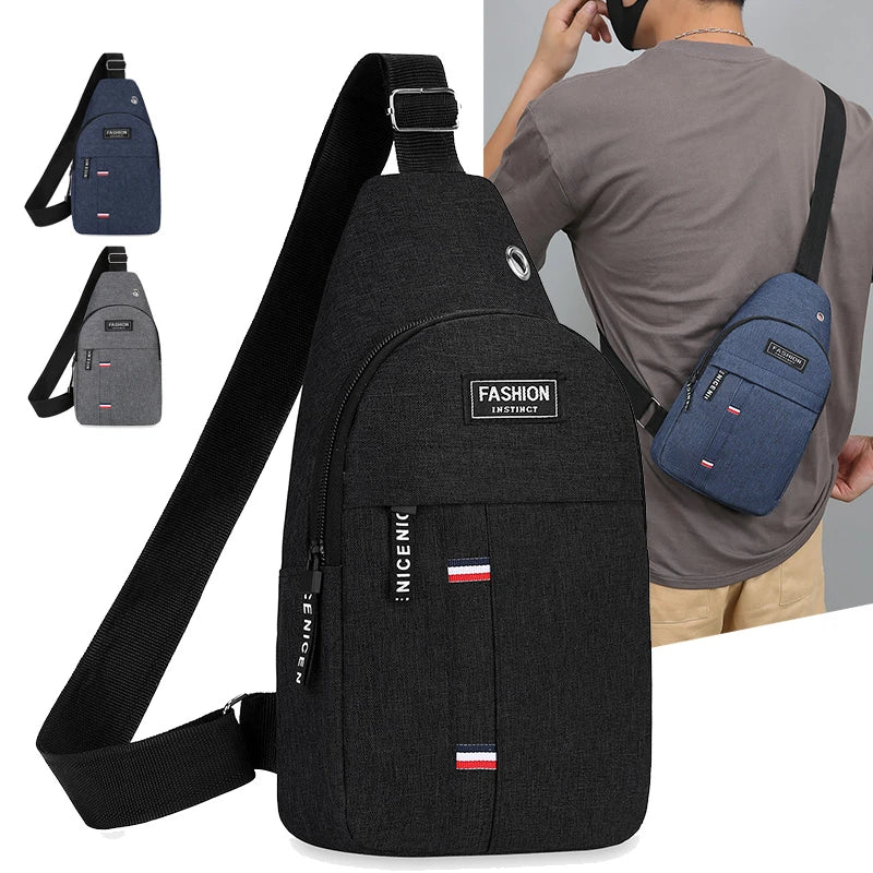 Men's Chest Bag, Single Shoulder Messenger Bag, Large Capacity.