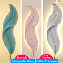 Modern LED Feather Wall Lamps, Resin Bedroom Bedside Lamp,