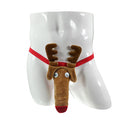 Polyester Fiber Underwear Thong G-String Briefs Bulge Pouch Christmas Reindeer Funny Underwear Khaki Mens One Size