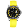 ADDIESDIVE Men's Watch Hot Sale AD2040 41mm Rotatable Bezel Waterproof 200M Diving Watch Colour Rubber Strap Luminous WristWatch