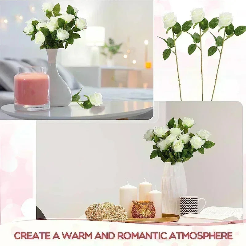 Bouquet of real-looking artificial silk roses for centerpieces