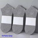 10 Pairs Women/Men Boat Socks Invisible Low Cut Silicone Non-slip Summer No-show Ankle Socks Solid Color Casual Breathable - BUY ABROAD NOW