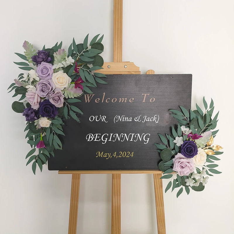 Yannew Artificial Flower Arch Kit for Wedding, Eucalyptus Garland.