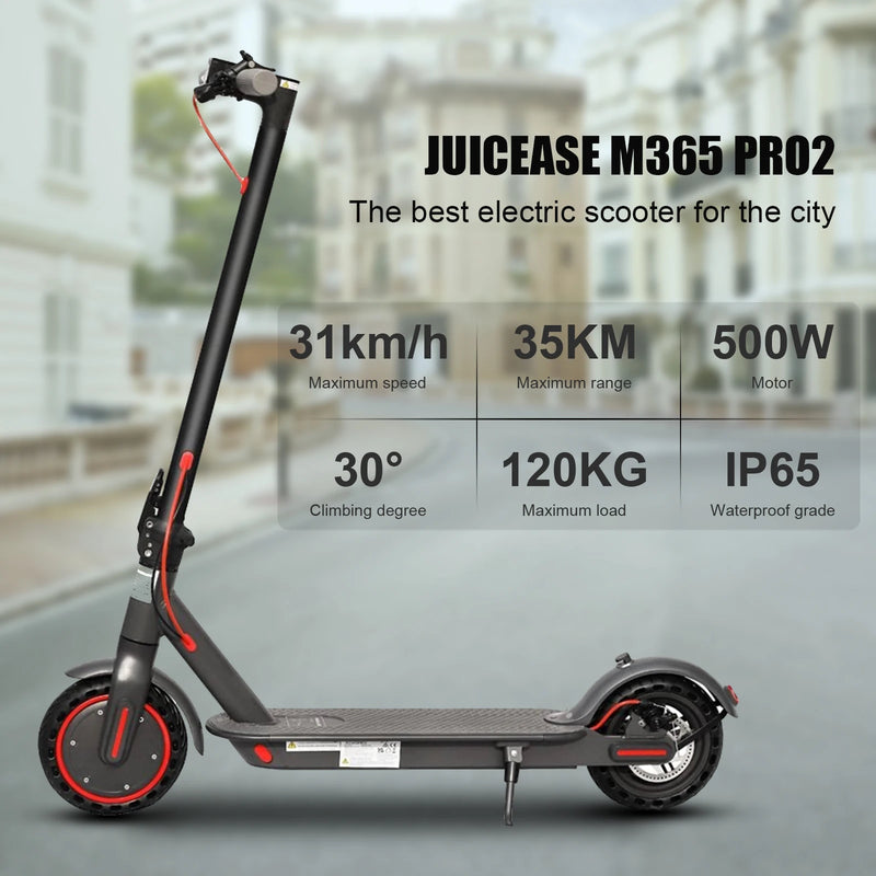 JUICEASE M365 Electric Scooter 35KM 31KM/H 350W 36V 10.5AH Large Capacity Battery 8.5Inch Tyres with Smart APP Foldable EScooter