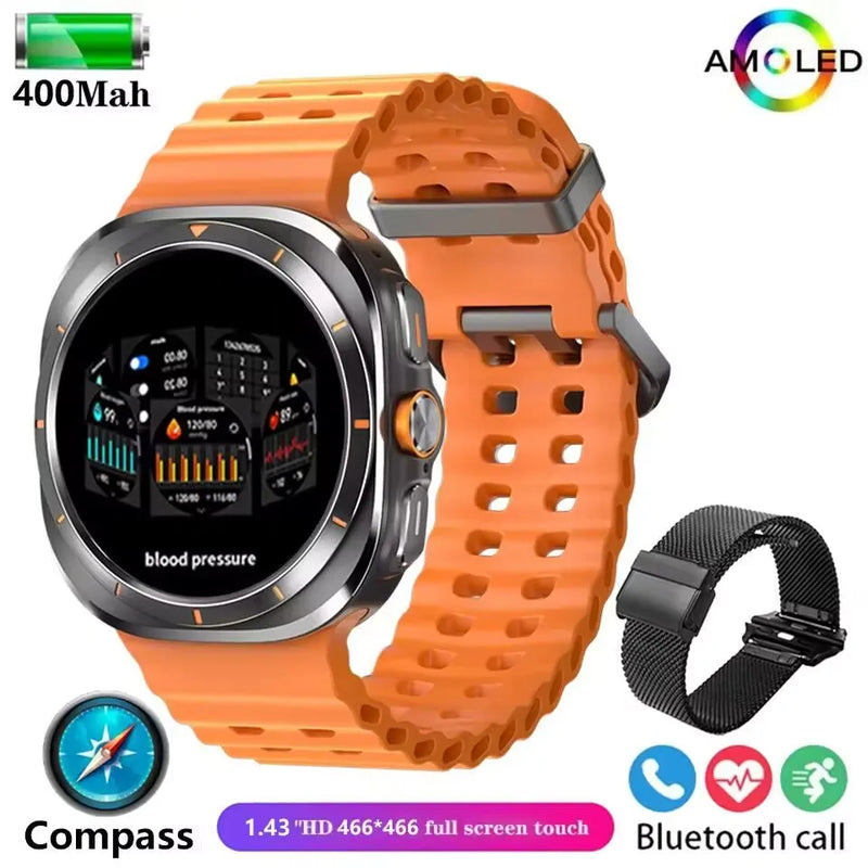 Smart Watch, IP68 Waterproof Bluetooth Call Compass Smartwatch for Men Women 1.43" AMOLED Screen SpO2. - NEW 2025 Watch 7 Ultra 47mm