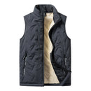 Autumn and winter fashion men's cotton vest jacket casual multifunctional plus size warm standing collar sleeveless men's top - BUY ABROAD NOW