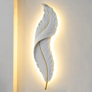 Modern LED Feather Wall Lamps, Resin Bedroom Bedside Lamp,