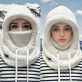 Warm Thermal Windproof Balaclava Ski Hood Motorcycle Face Cover Polar Fleece Adjustable Cycling Neck Cover Full Face Mask Winter