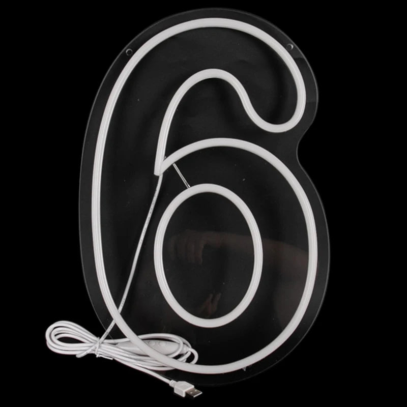 Neon Sign with Numbers for Birthday, Acrylic Lights