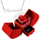 Gift for women, gift box with eternal rose and heart necklace, jewelry box